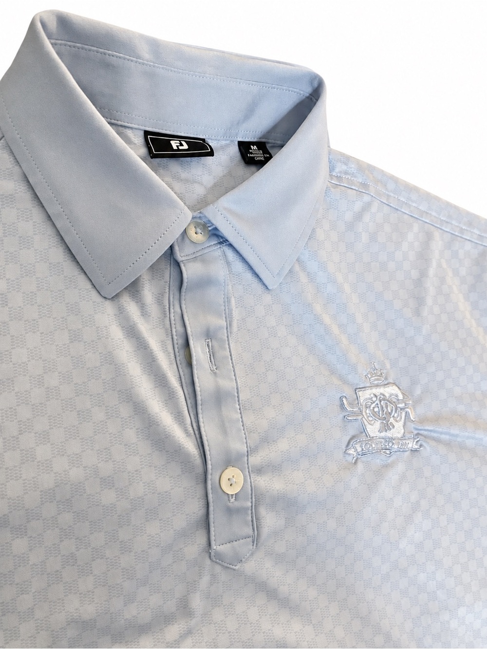 FootJoy Men’s Light Blue Checker Texture Polo